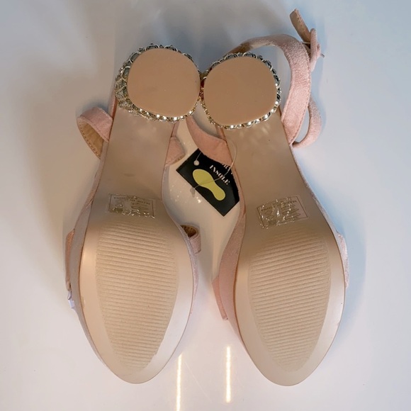 Jacobies Blush Pink Platform Sparkle Gold Heels 6​ - Picture 11 of 15